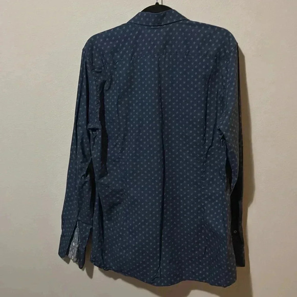 Ted Baker London | 100% Cotton button down, size 5. Navy blue with print. EUC - Picture 10 of 12